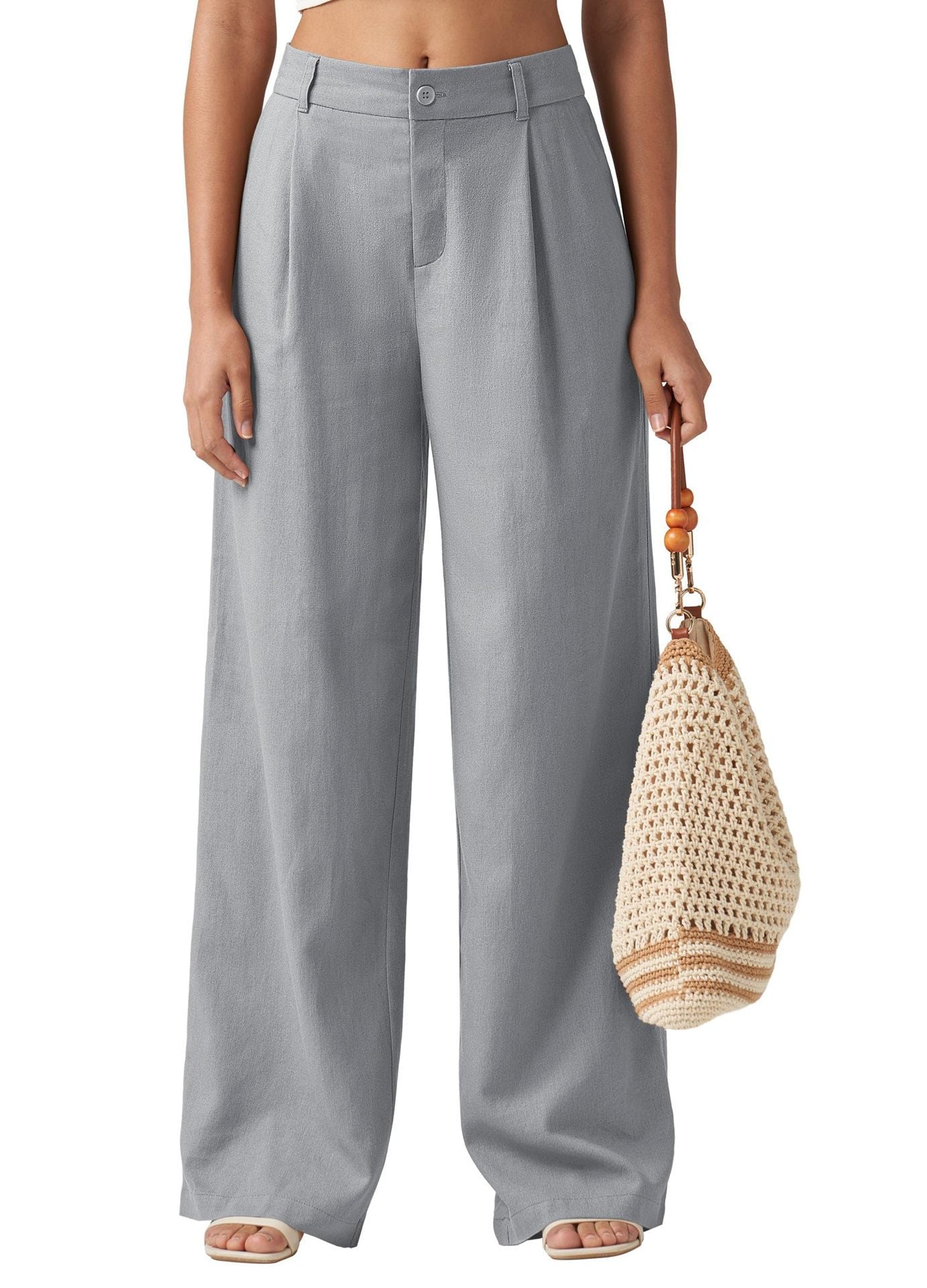 Pantalon Droit Décontracté avec Poches