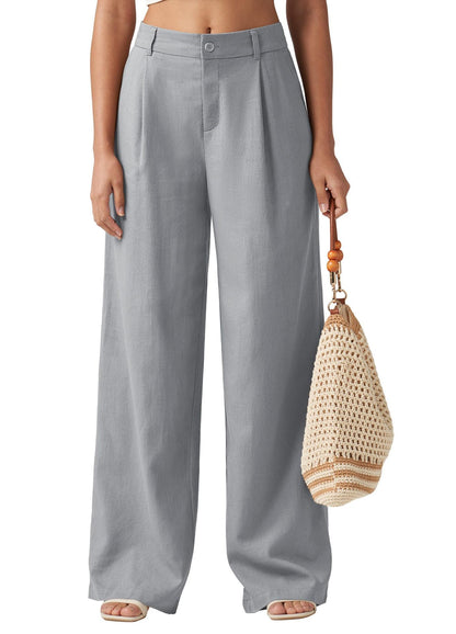 Pantalon Droit Décontracté avec Poches