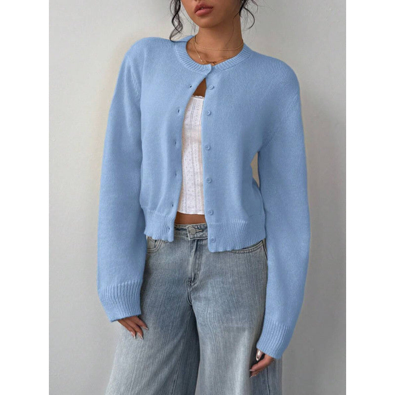 Cardigan Tricoté à Manches Longues