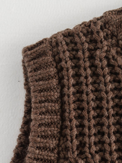 Gilet Tricoté Sans Manches à Mailles Épaisses