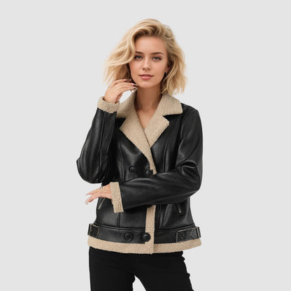 Veste en Cuir Matelassée Femme