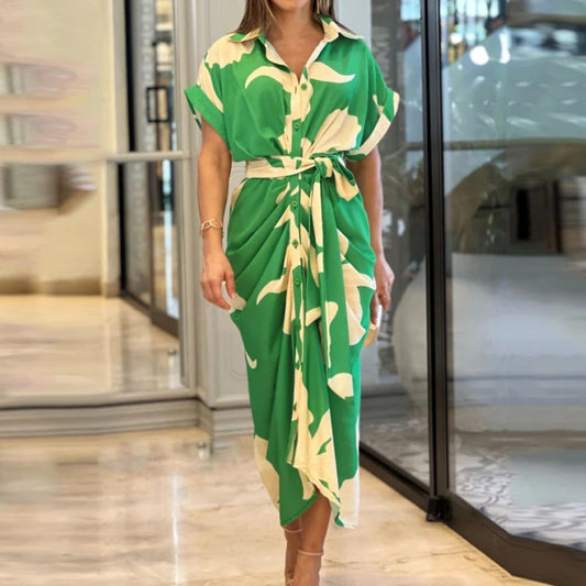 Robe Chemisier Élégante à Imprimé Floral