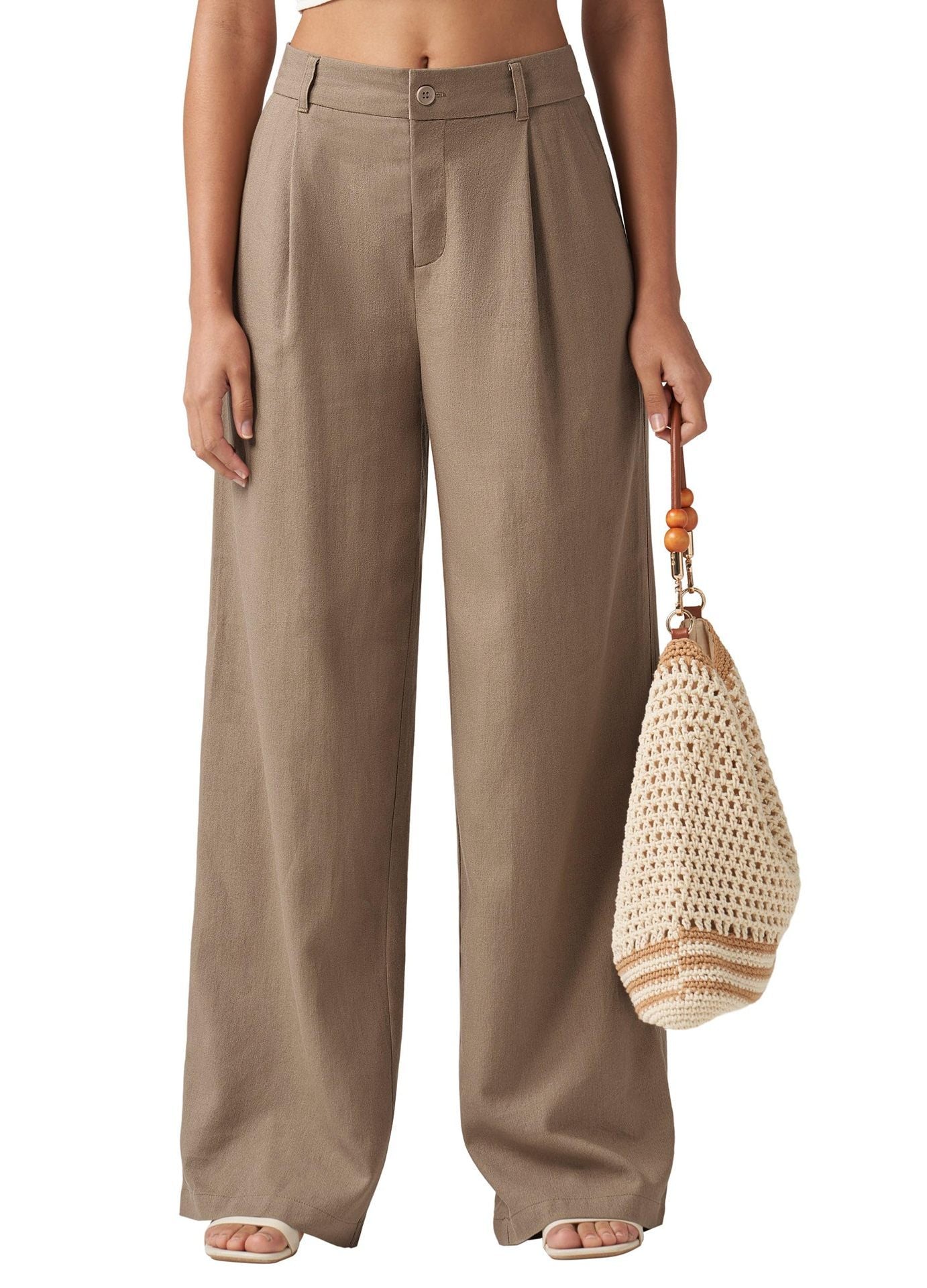 Pantalon Droit Décontracté avec Poches