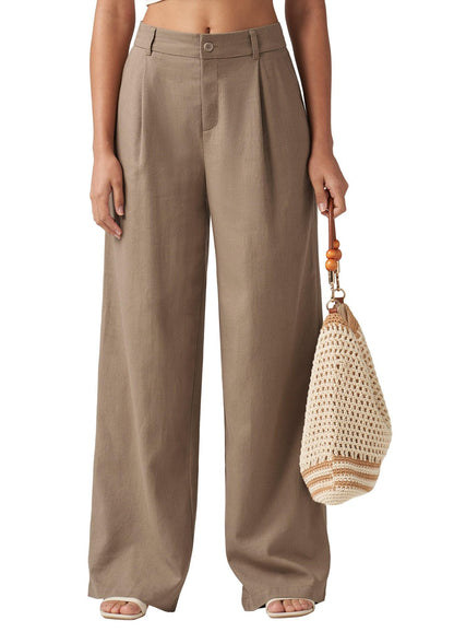 Pantalon Droit Décontracté avec Poches