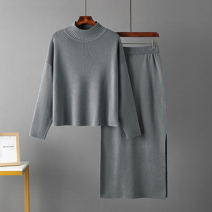 Ensemble Pull Doux & Jupe Longue Fendue