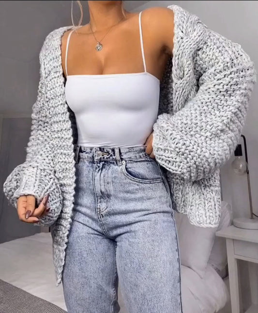 Cardigan en Mohair Synthétique Tricoté