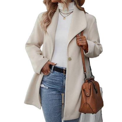 Manteau Cardigan à Col Polo