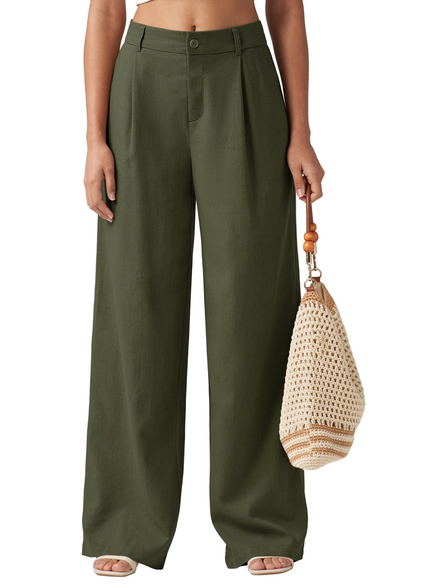 Pantalon Droit Décontracté avec Poches