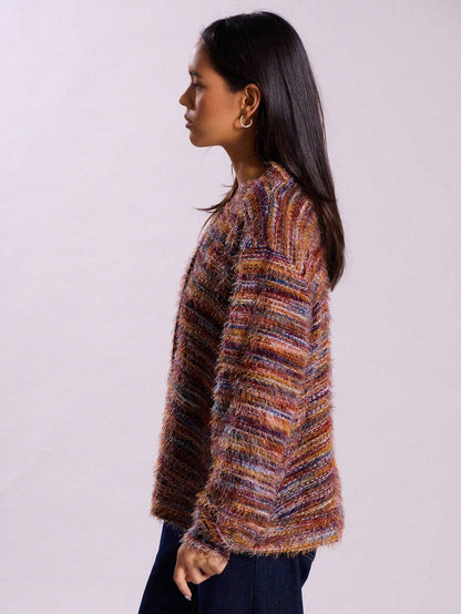 Cardigan Tricoté à Rayures