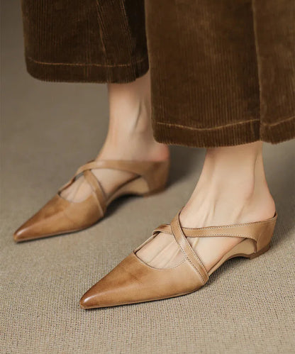 Escarpins Slingback en Cuir Véritable