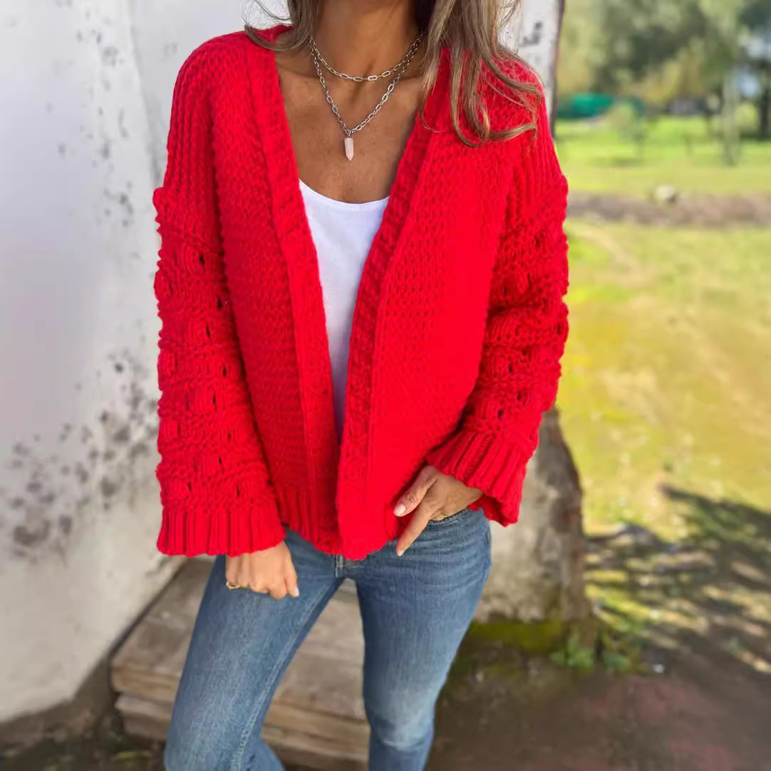 Cardigan d’Hiver Uni pour Femmes