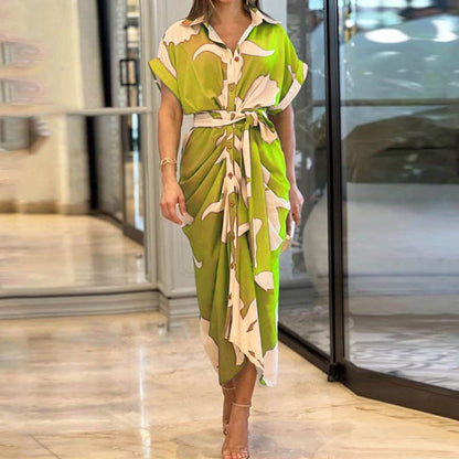 Robe Chemisier Élégante à Imprimé Floral