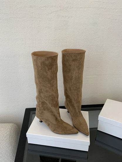 Bottes Hautes à Talon Bas