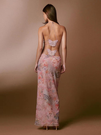 Robe à Bretelles Spaghetti Imprimé Floral