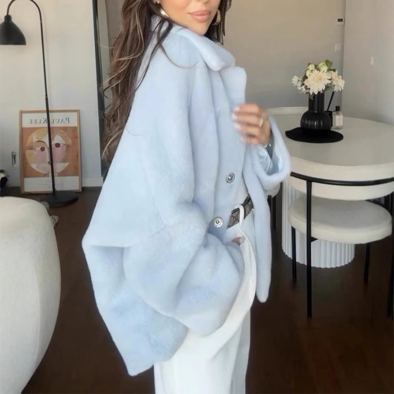 Manteau Court en Laine Fausse Doublée – Élégance & Confort d’Hiver