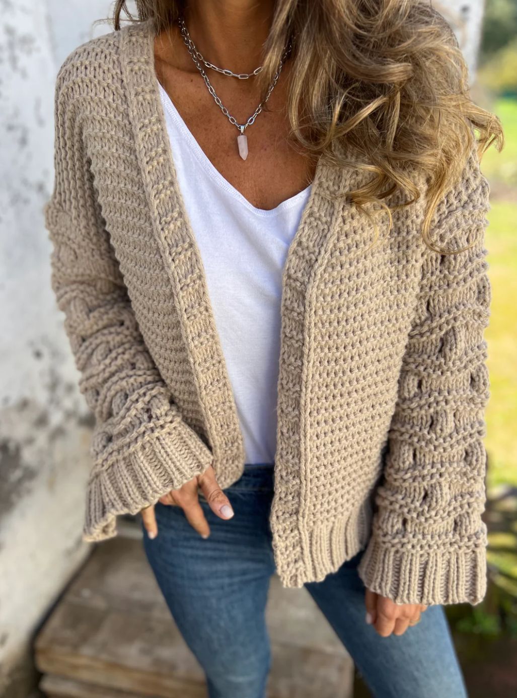 Cardigan d’Hiver Uni pour Femmes