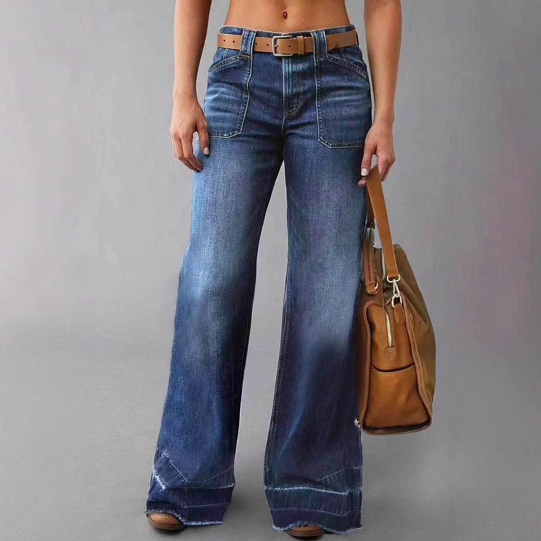 Jeans Taille Haute Droit et Slimming Retro