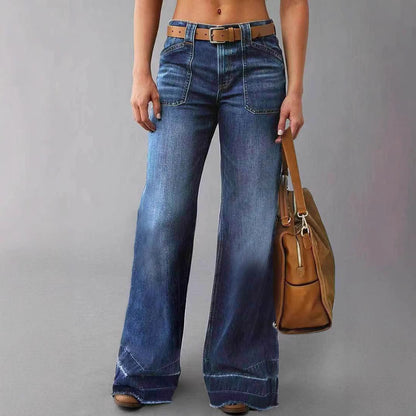 Jeans Taille Haute Droit et Slimming Retro