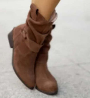 Bottes Mi-Mollet à Bout Pointu en Suédine