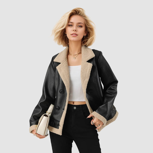 Veste en Cuir Matelassée Femme