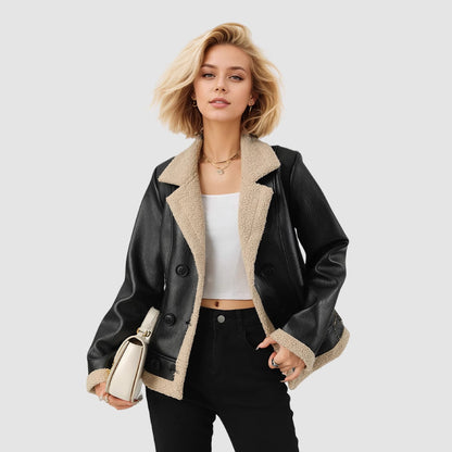 Veste en Cuir Matelassée Femme