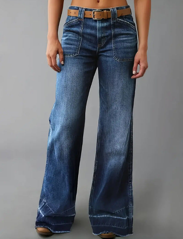 Jeans Taille Haute Droit et Slimming Retro